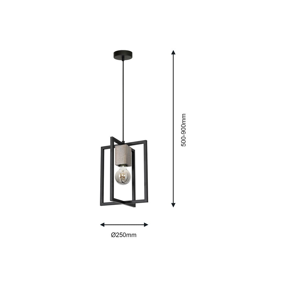 Milagro Ralph Black Pendant Lamp 230V Image 4