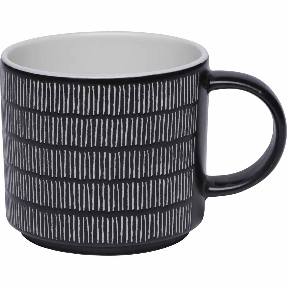 Wilko Black and White Fusion Stacking Mugs Image 7