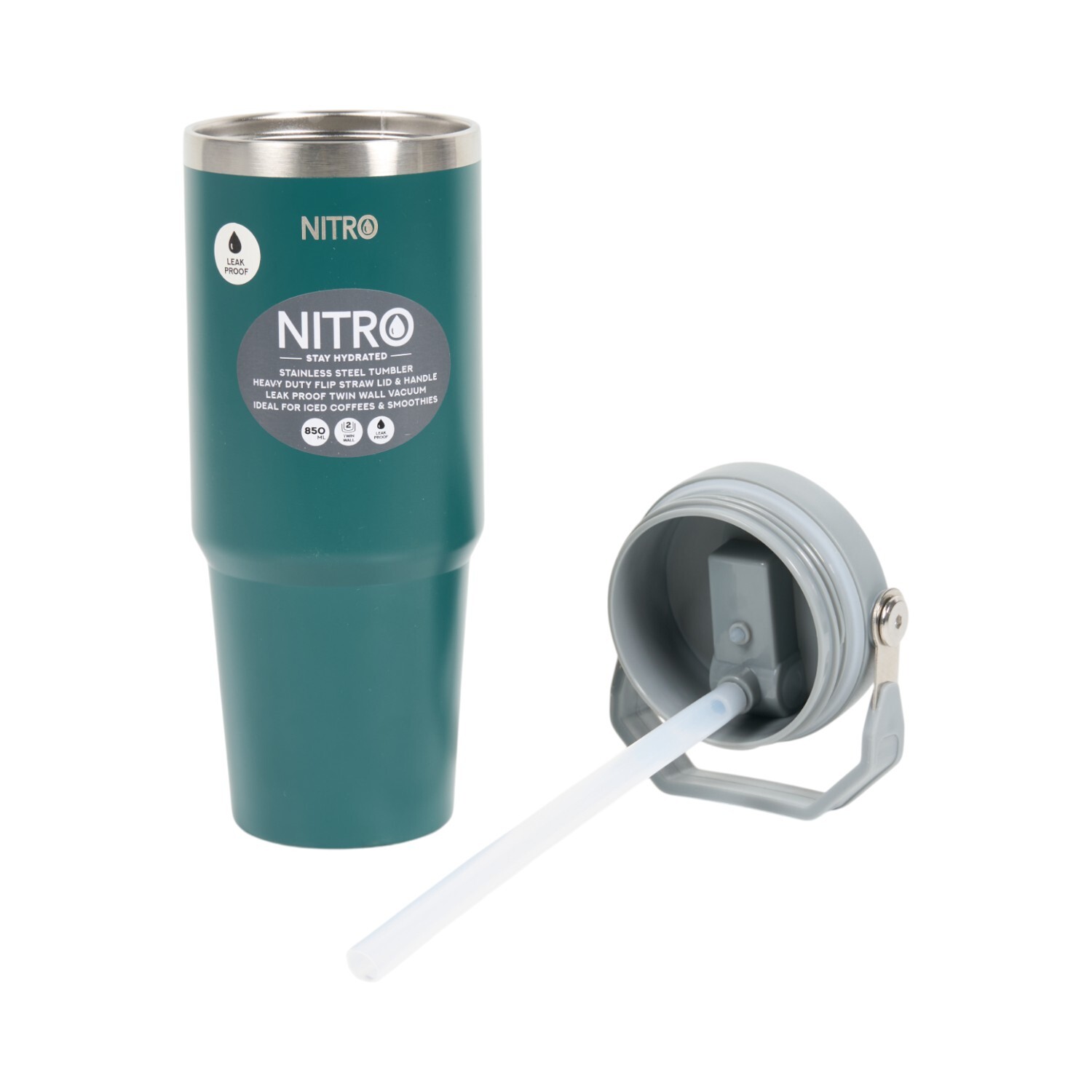 Nitro Stainless Steel Vacuum Tumbler with Handle Image 8