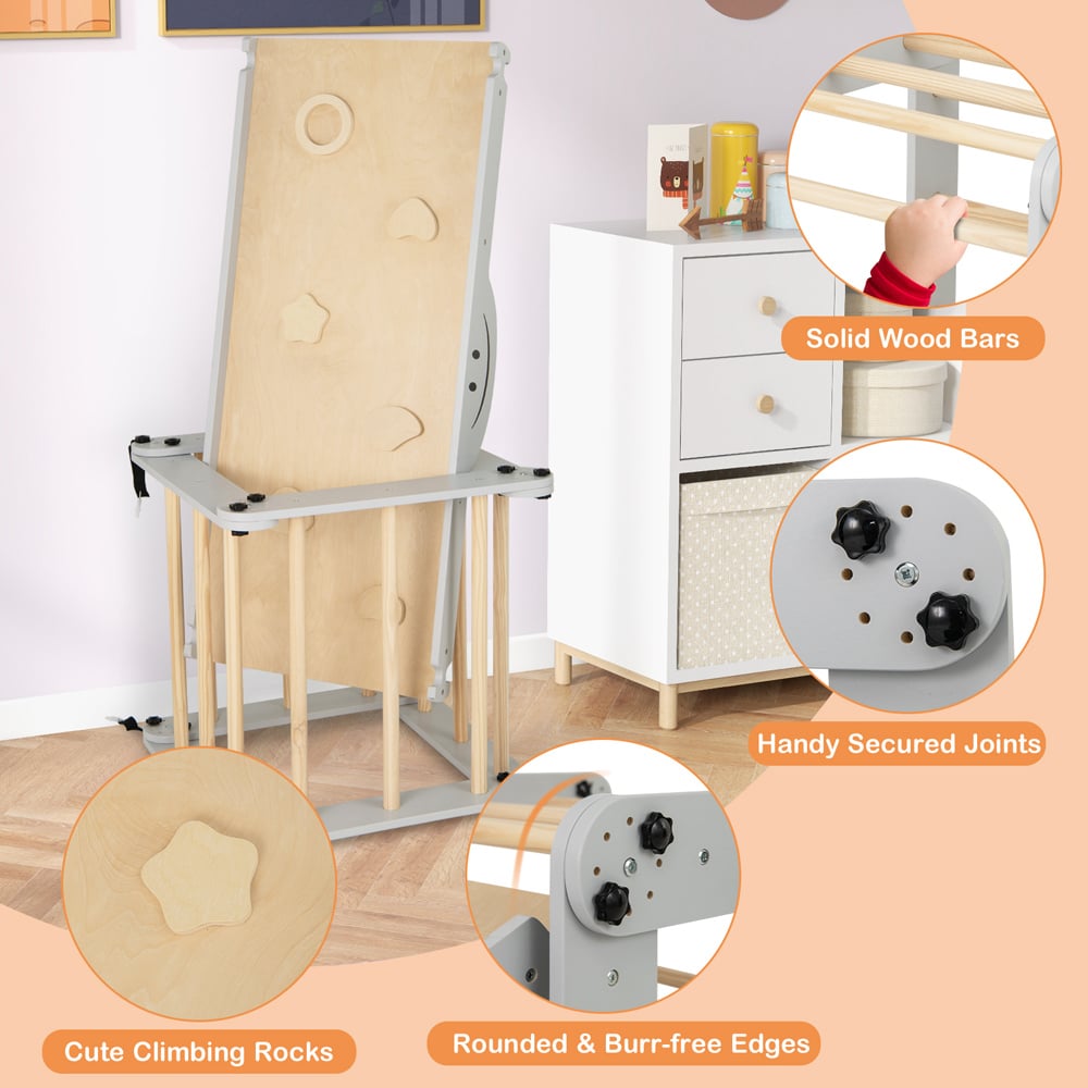 Costway Grey Montessori Foldable Climbing Set Image 8