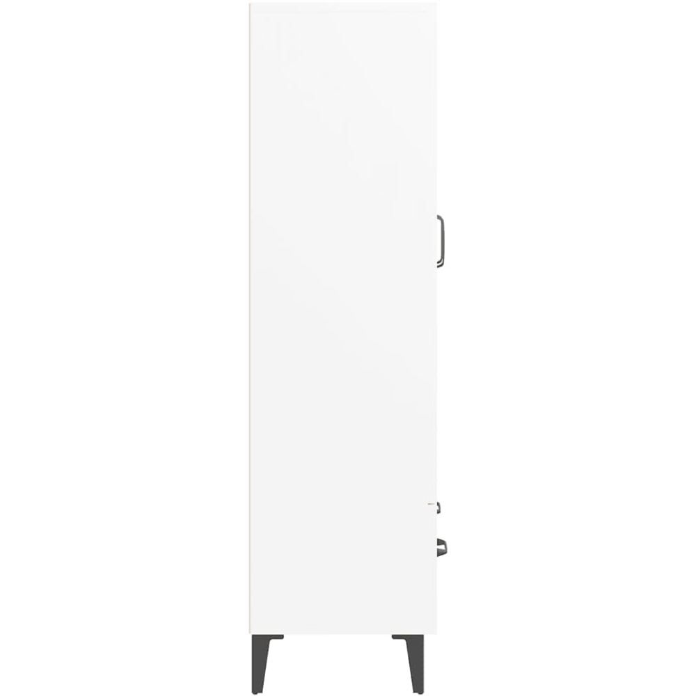 vidaXL 2 Glass Door Single Drawer White Highboard Image 6