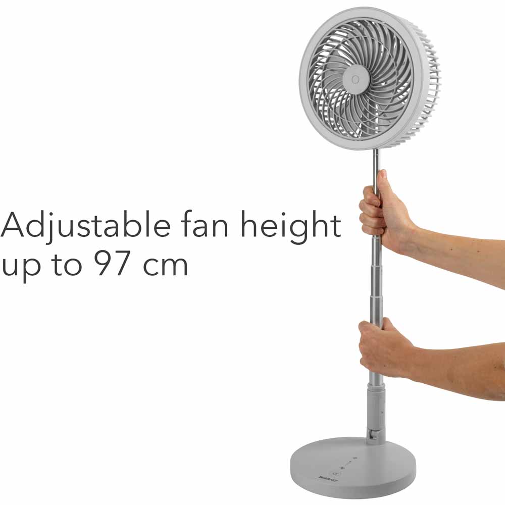 Beldray Cordless LED Foldable Fan Grey Image 9