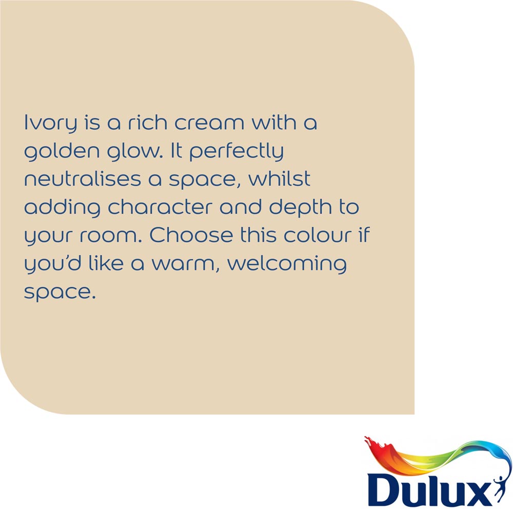 Dulux Ivory Silk Emulsion Paint 2.5L Image 6