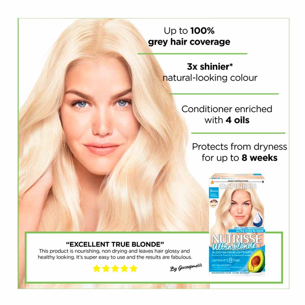 Garnier Nutrisse D+++ Ultra Blonde Bleach Maximum Lightener Permanent Hair Dye Image 3