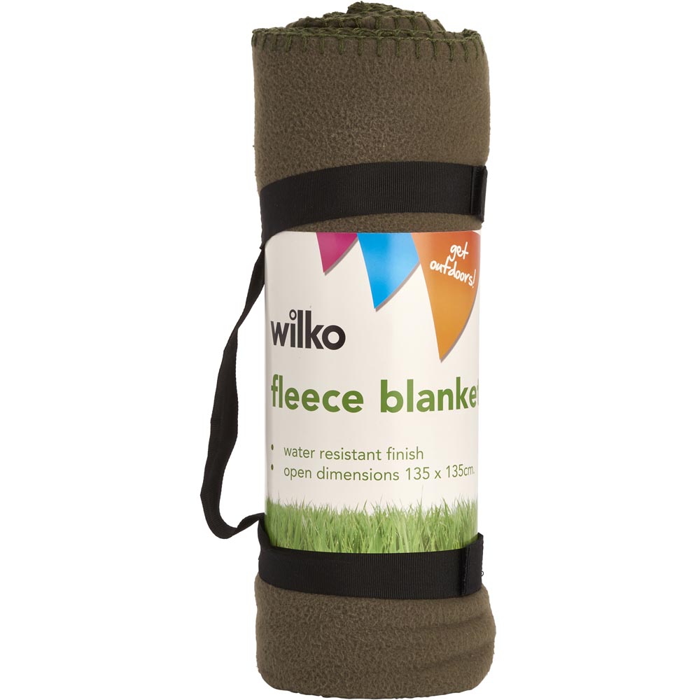 Wilko Khaki Fleece Blanket 135 x 135cm   Image 4