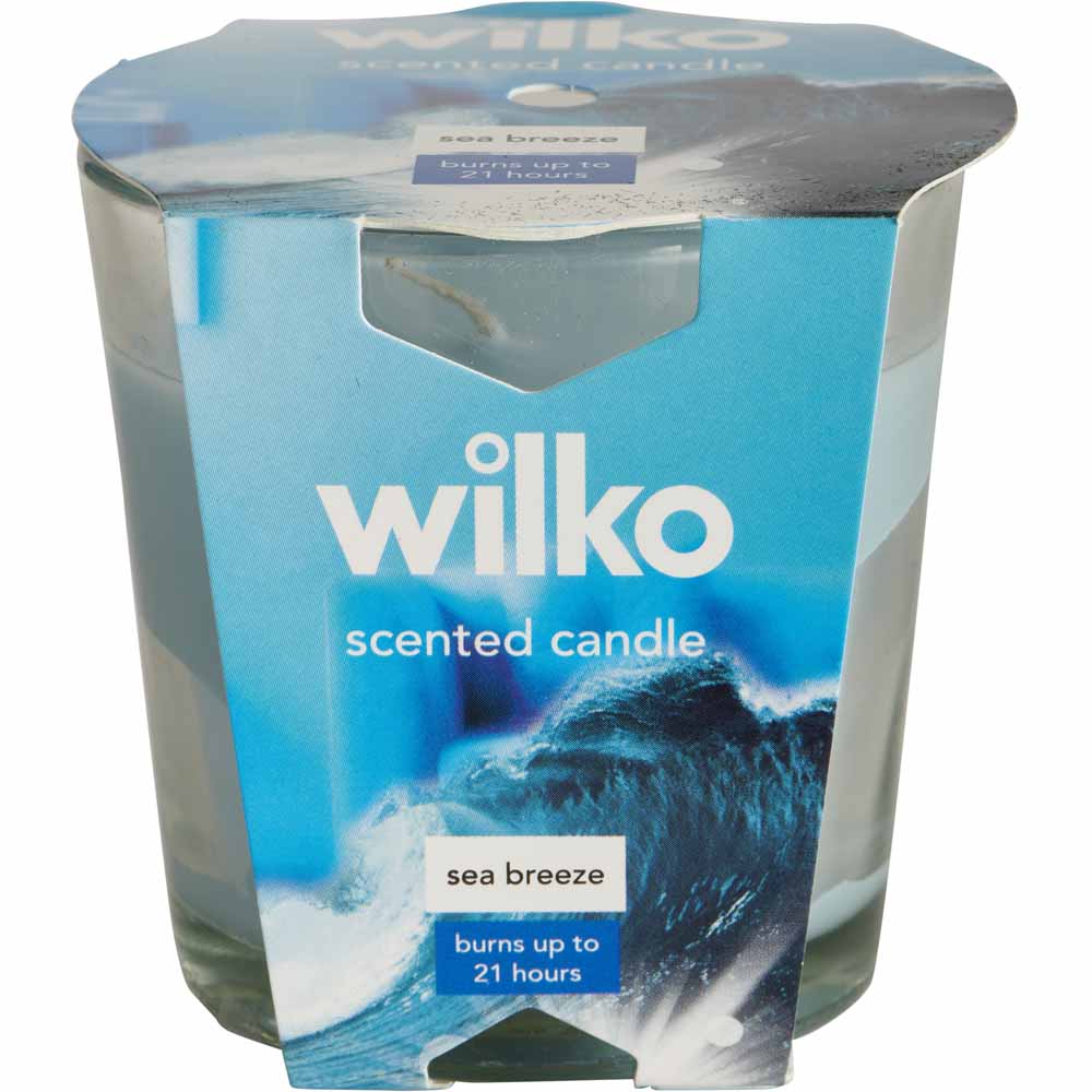 Wilko Candle Sea Breeze & Cotton 85g Image 1