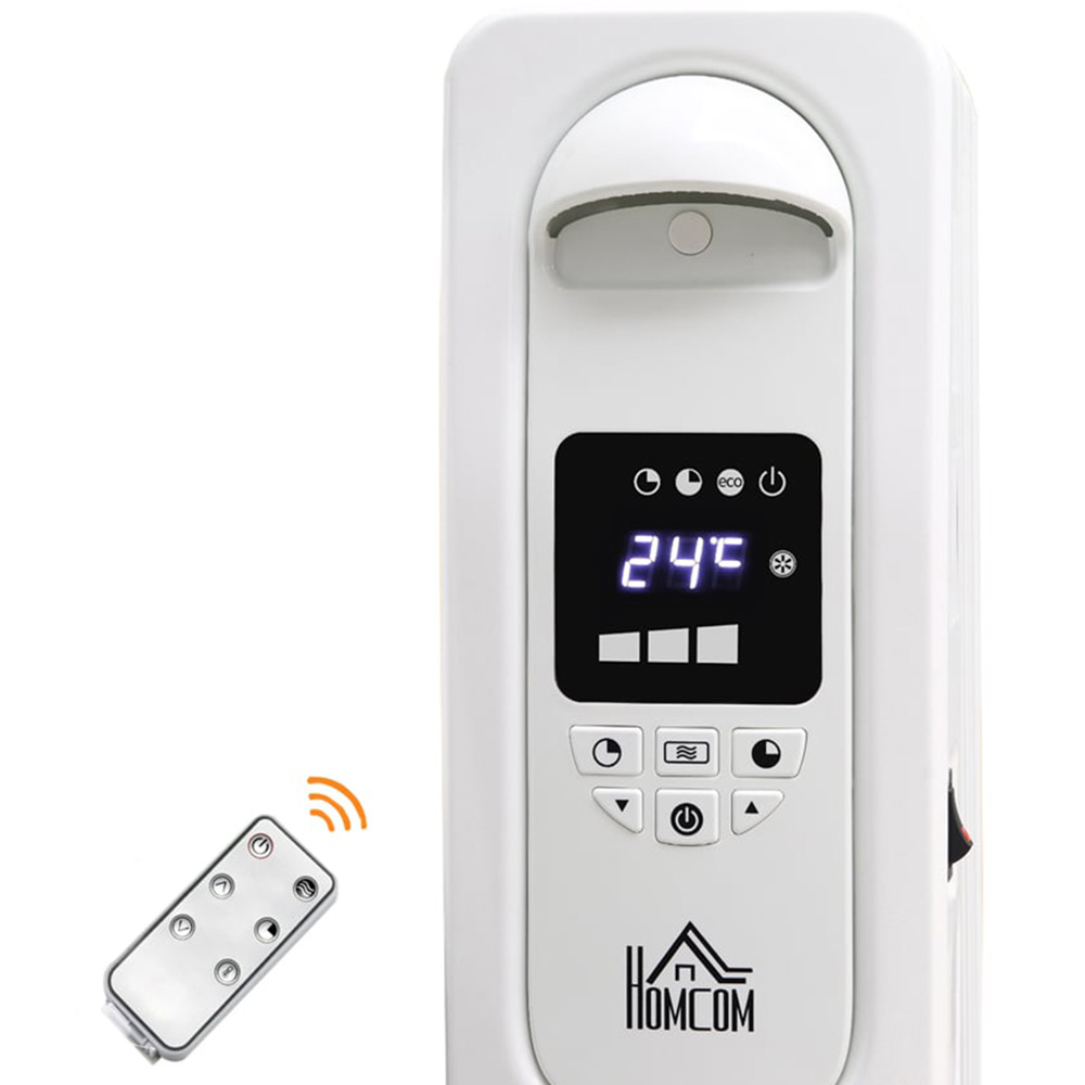 HOMCOM 7 Fin White Oil Filled Heater 1630W Image 4