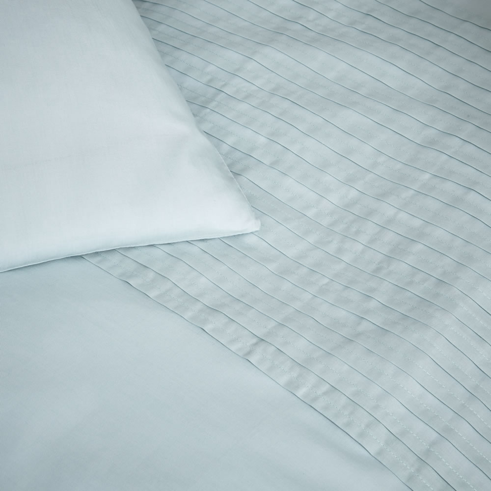 Wilko Duck Egg Pintuck Double Duvet Set Wilko