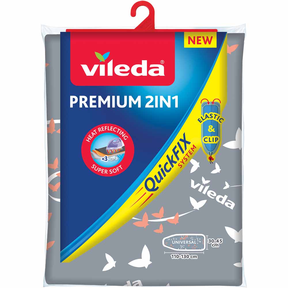 Vileda Premium 2 in 1 Ironing Board Cover 130 x 45cm Image 1