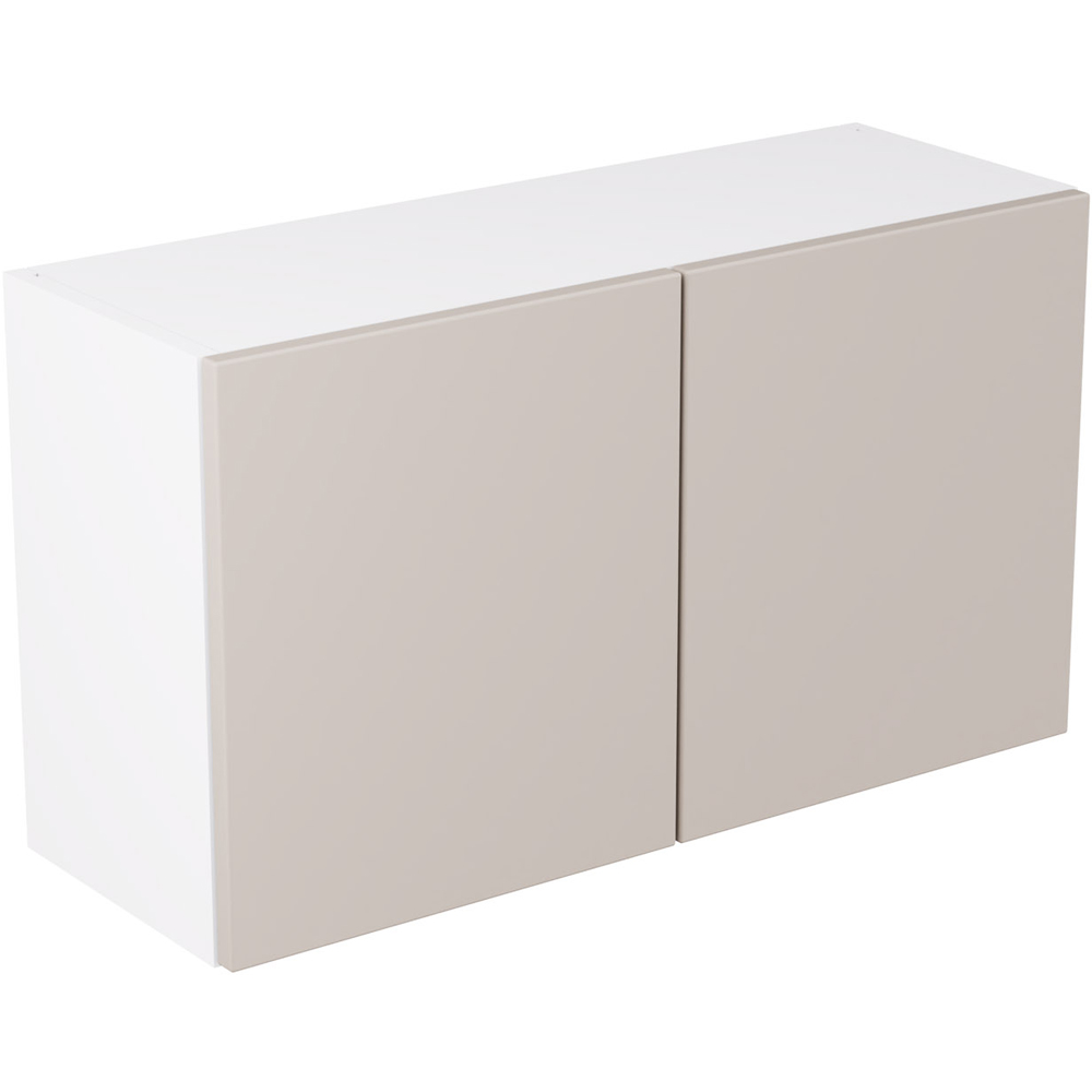 Kitchen Kit Slab Matt Light Grey Double Extractor Wall Kitchen Cabinet Flatpack 800mm Image 1