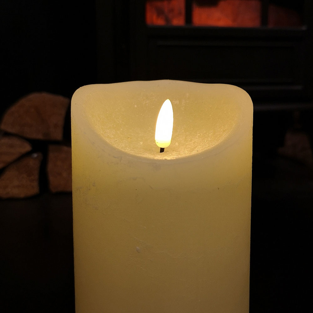 Premier Cream Flicker Bright Candle with Timer 18cm Image 5