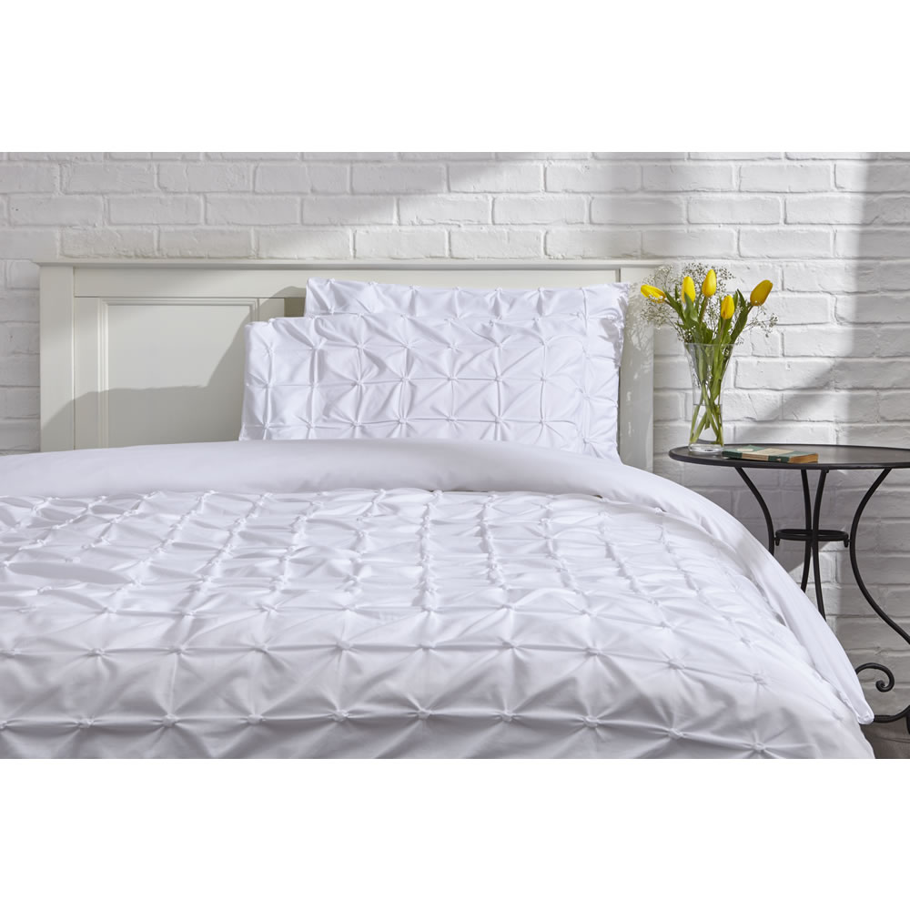 Wilko Square Pinch Pleat Duvet White Double Wilko
