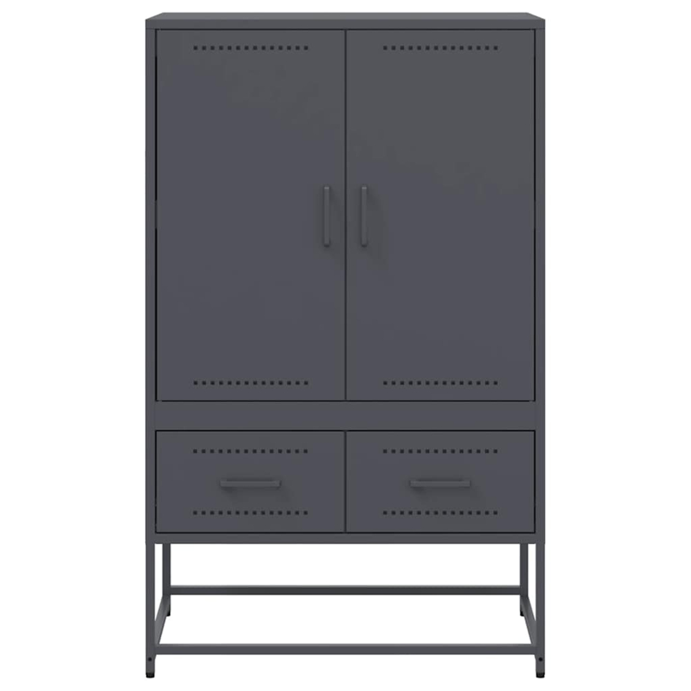 vidaXL 2 Door 2 Drawer Anthracite Cold-Rolled Steel Highboard Image 5