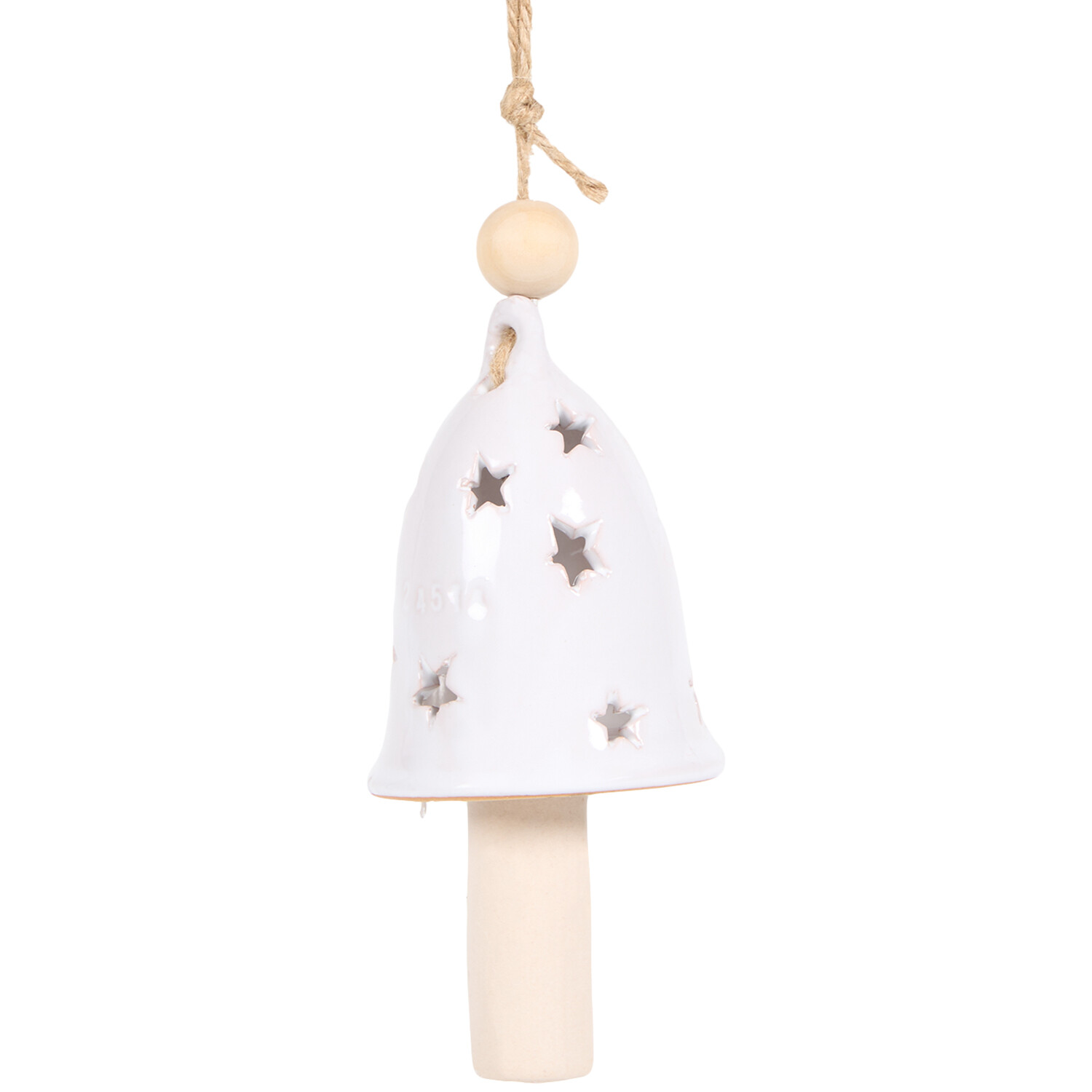 Hanging Ceramic Christmas Bell Red or White Image 6