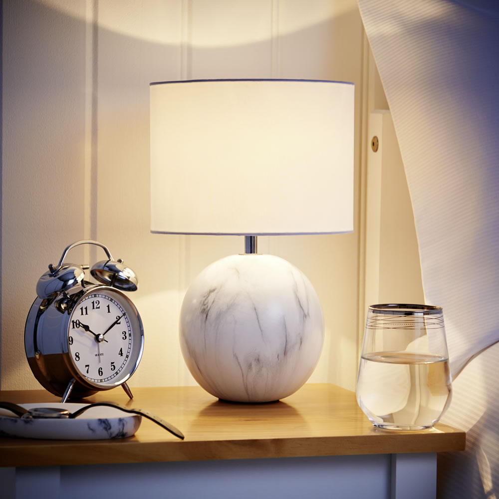 Wilko Small Marble Effect Lamp Image 9