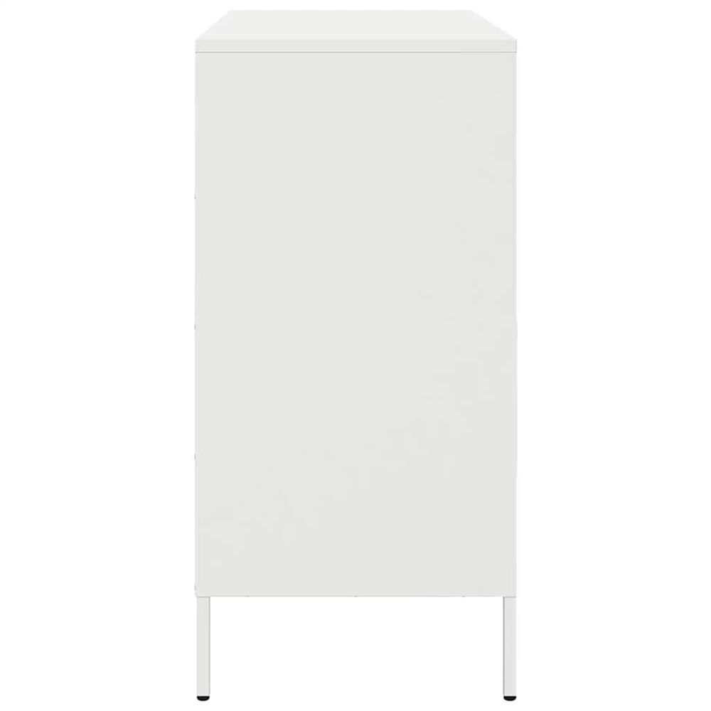 vidaXL 2 Door Steel White Sideboard Image 5