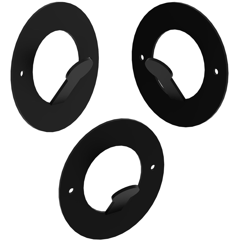 Decortie Kaly Round Backplate Design Black Metal Hanger 3 Pack Image 1