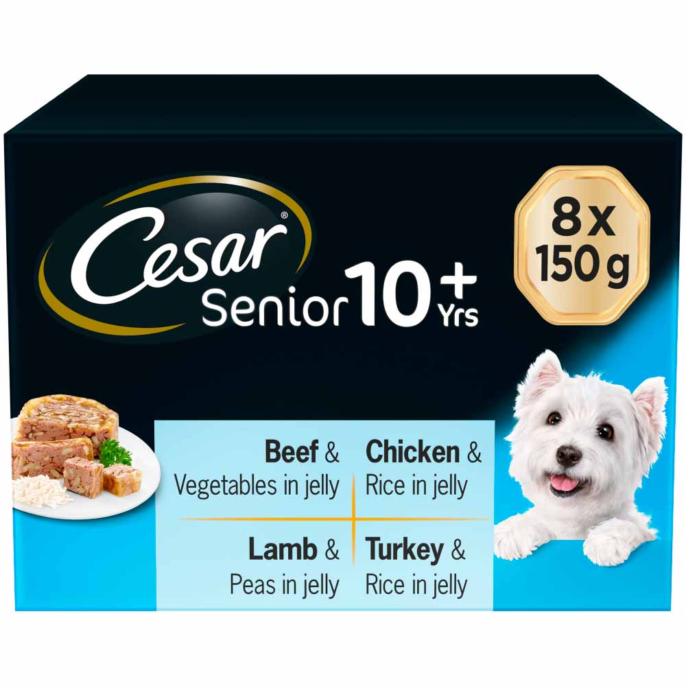 Cesar Senior 10 Years Plus Selection In Jelly Dog Food Trays 8 x 150g Image 1