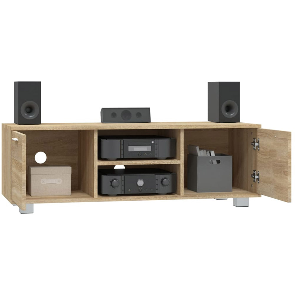 vidaXL 2 Door 2 Open Shelf Sonoma Oak TV Cabinet with Handles Image 3