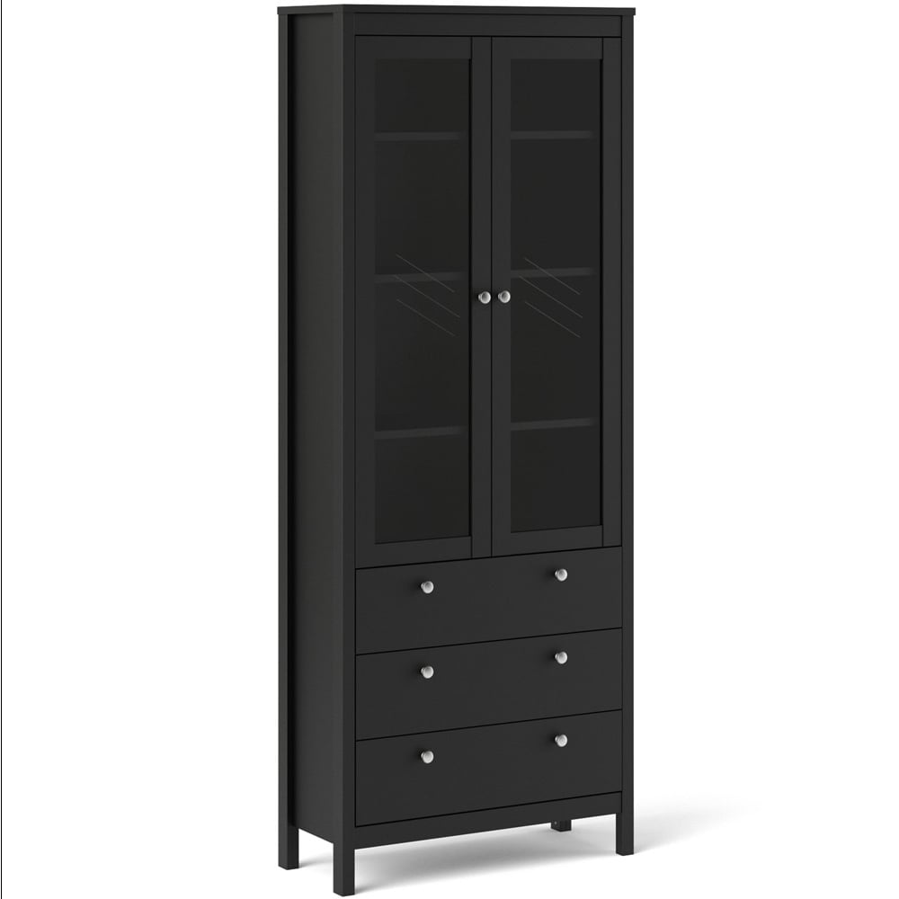 Florence Madrid 2 Door 3 Drawer Matt Black China Chest Image 2