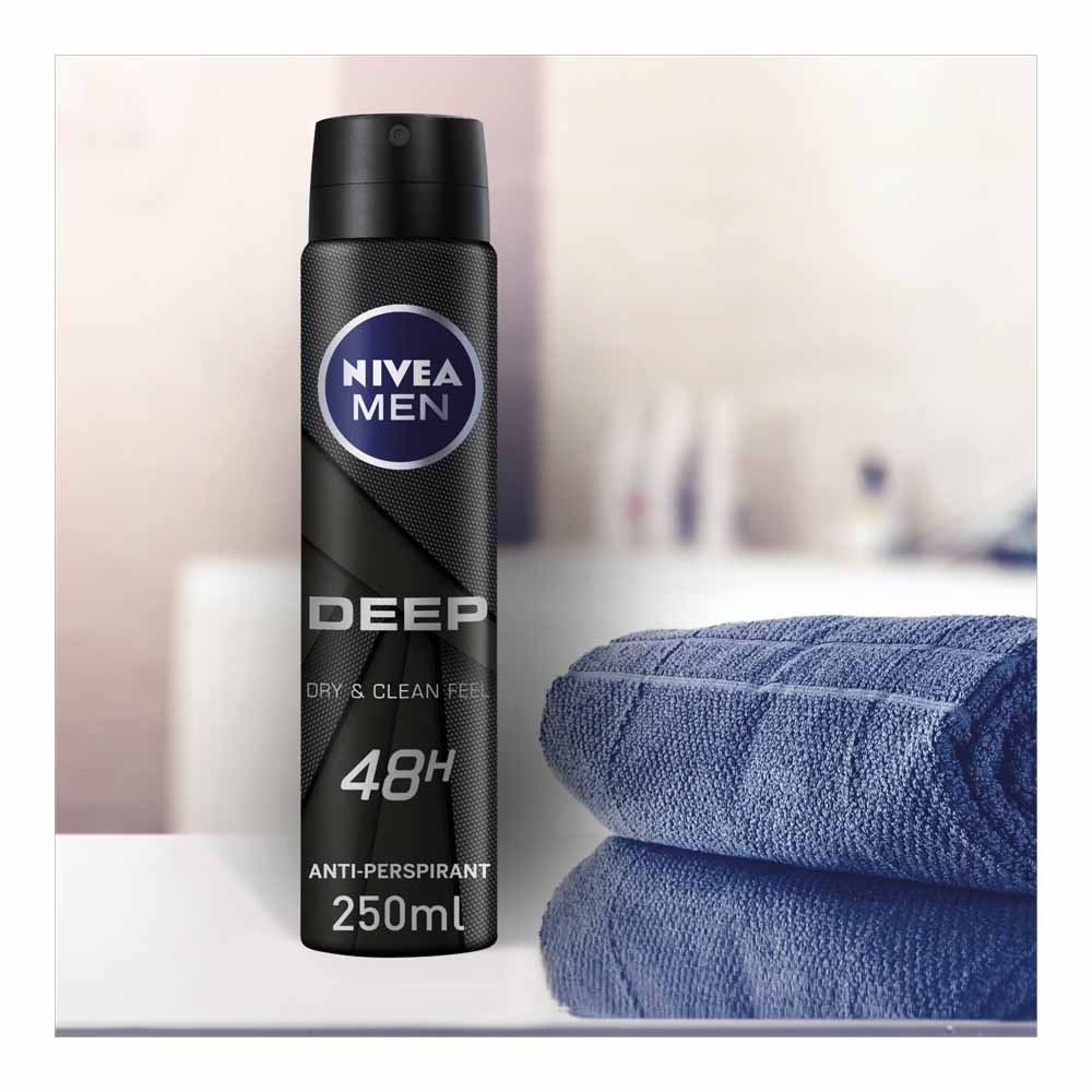 Nivea Men Deep Anti Perspirant Deodorant Spray 250ml Image 3