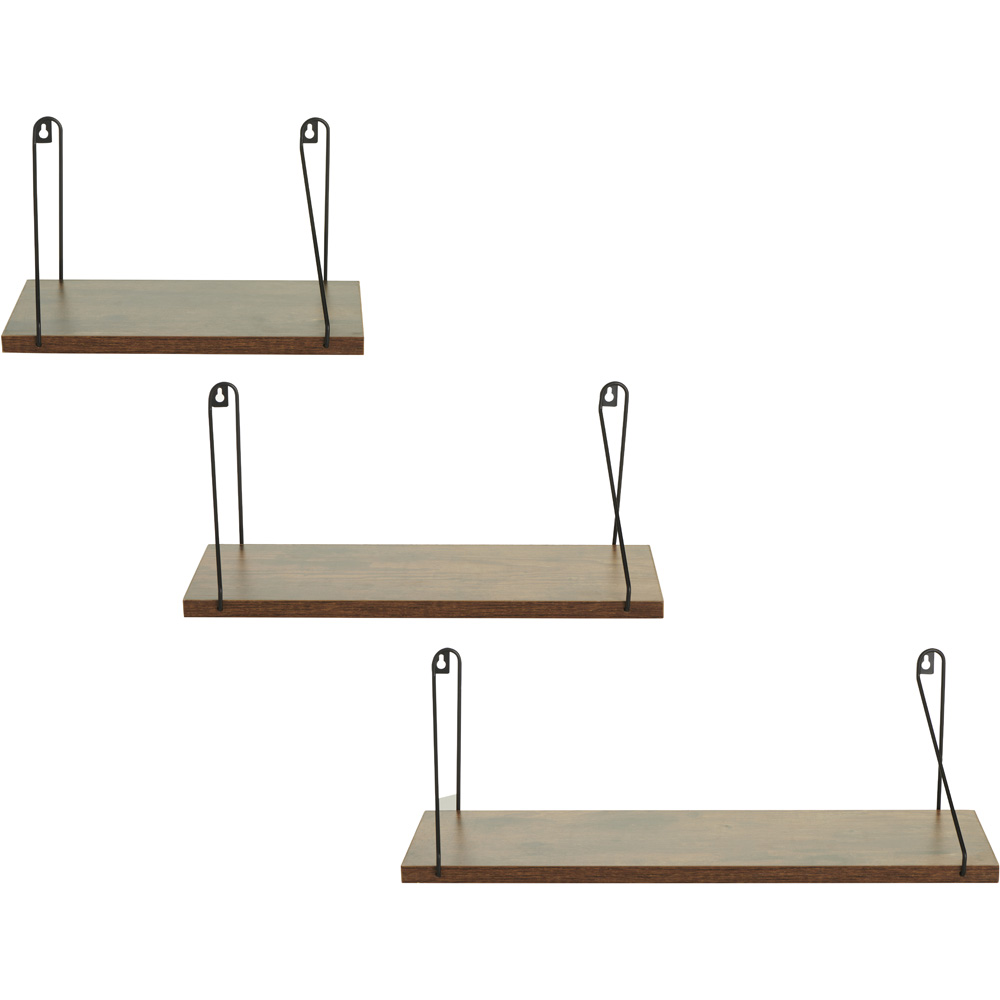 Wilko Set 3 Black Wire Trim Shelves Wilko