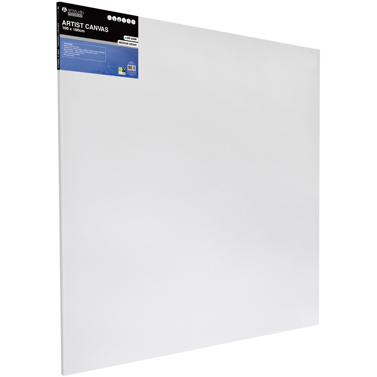 Plain Stretched Canvas White 150 x 100cm Image 2