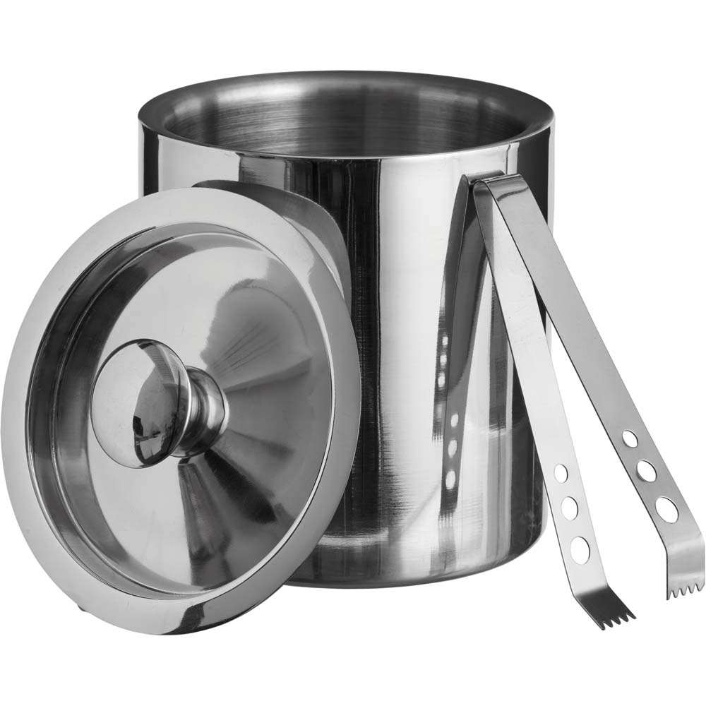Wilko Stainless Steel Ice Bucket with Tongs Image 2