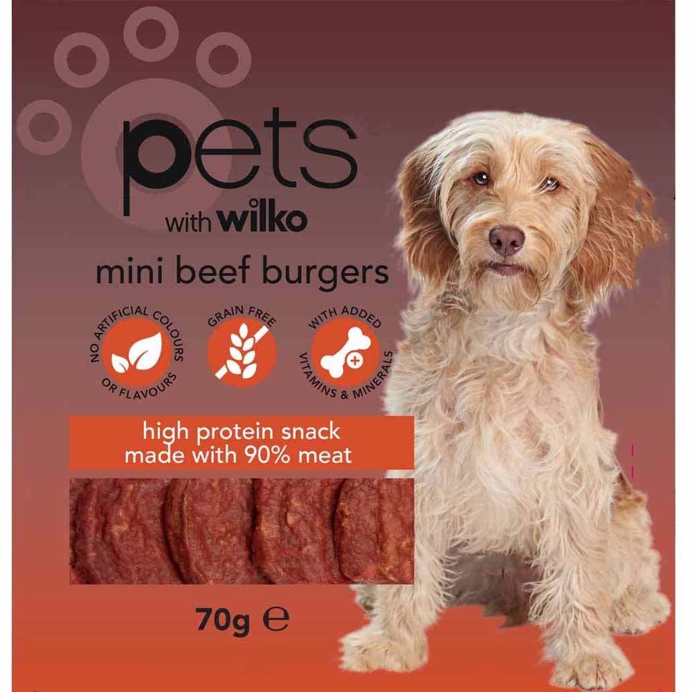 Wilko Mini Beef Burgers Dog Treats 70g Wilko