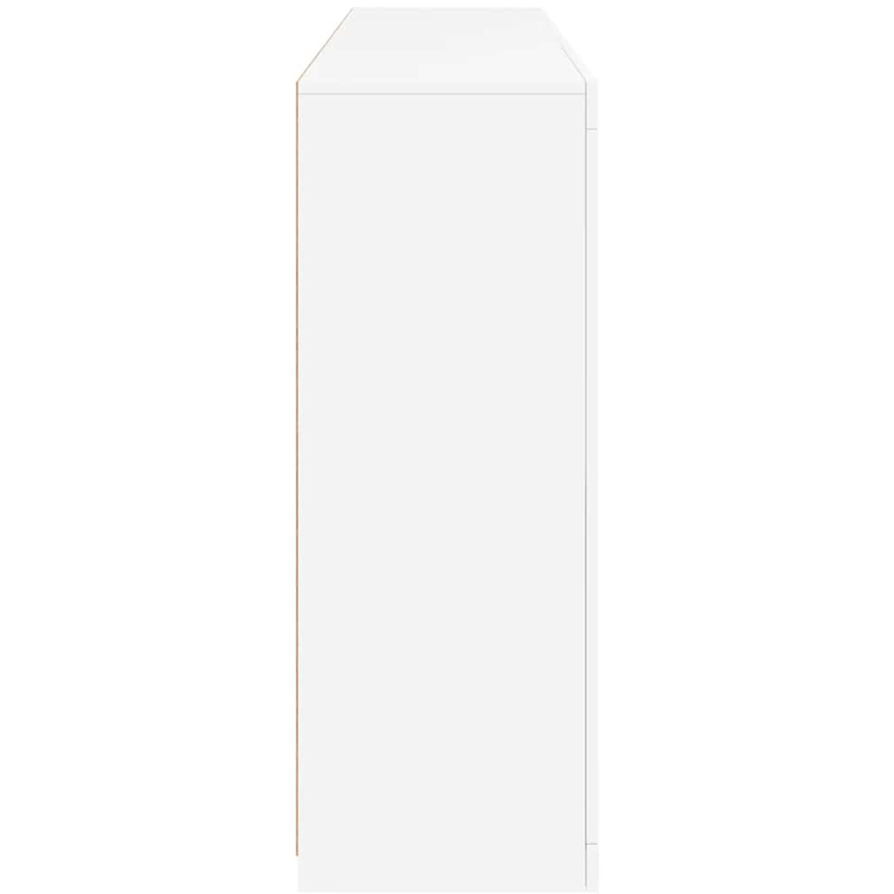 vidaXL 4 Door 8 Shelf White LED Sideboard 3 Piece Image 4