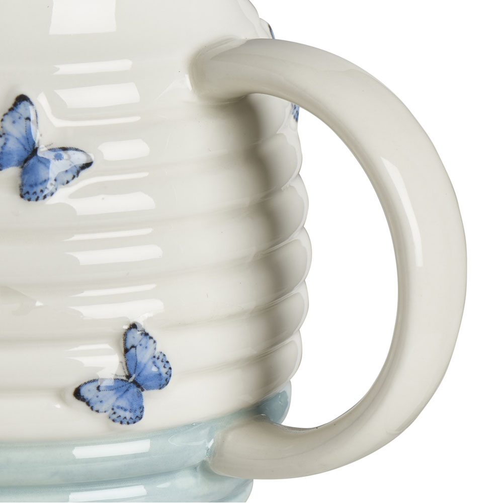 Wilko Blue and White Butterflies Mug Image 3