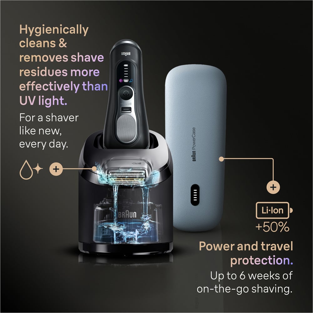 Braun Series 9 PRO Plus 9670CC Black Pro SensoAdapt Electric Shaver with SmartCare Centre Image 4