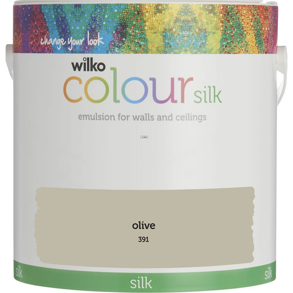 Wilko Olive Silk Emulsion Paint 2.5L Image 1