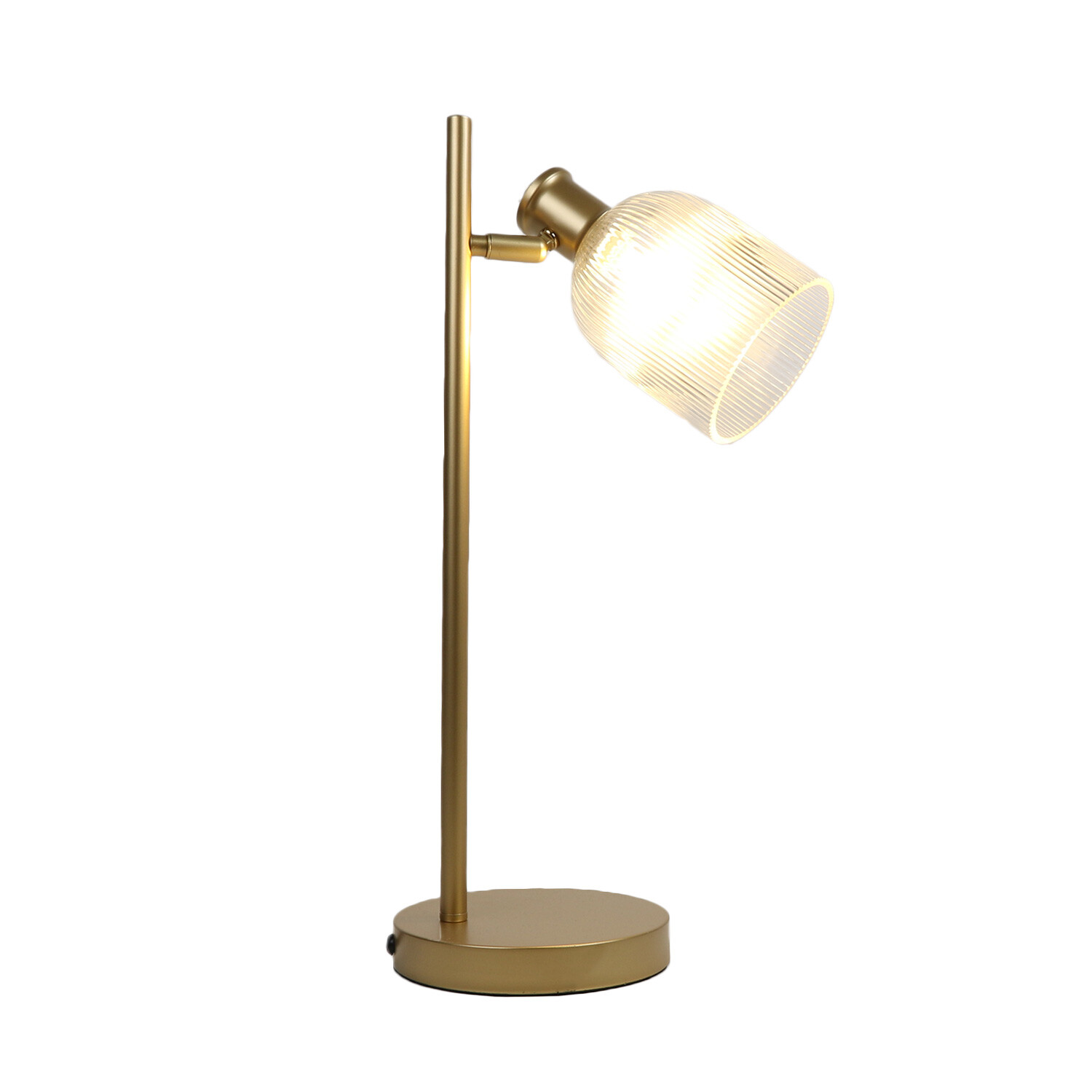 Gold Sorrento Glass Dome Table Lamp Image 2