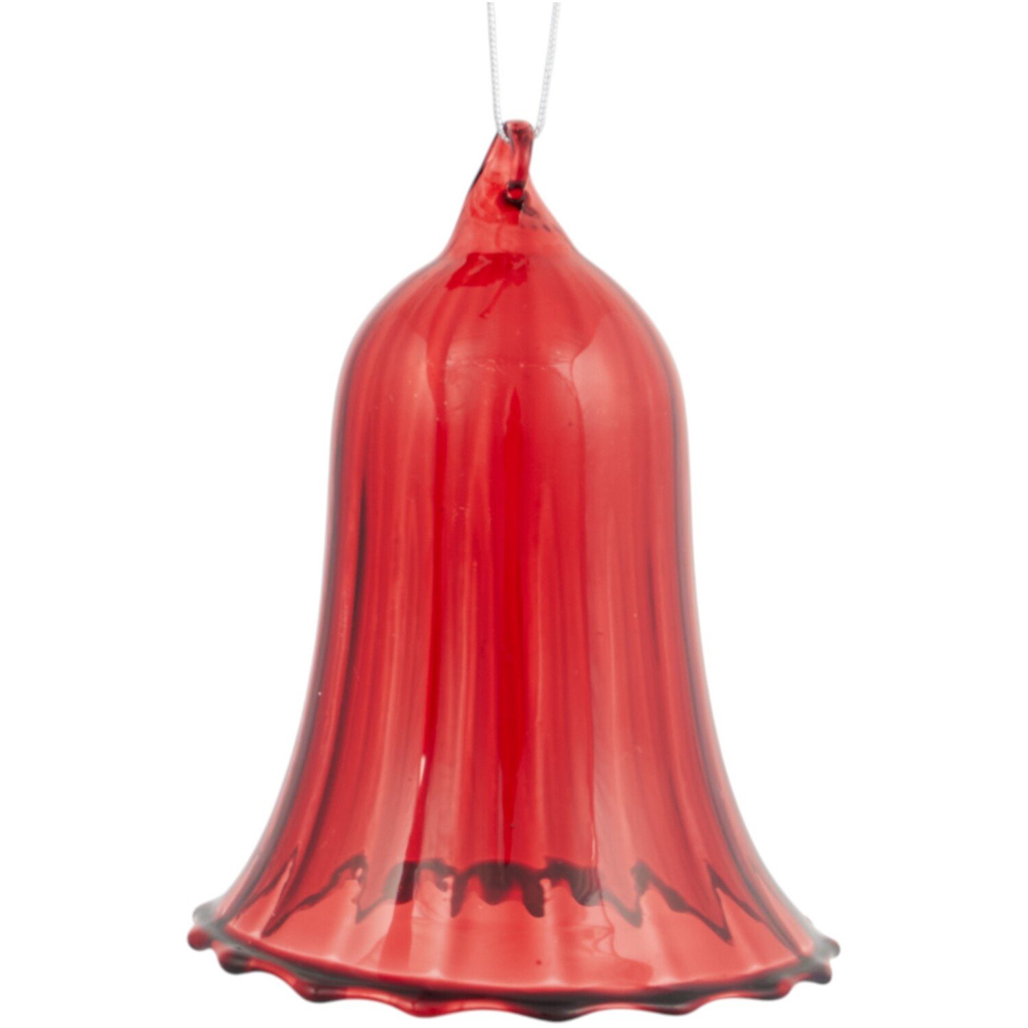 Glass Bell Decoration Ruby Image 1