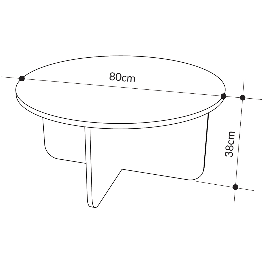 Decortie Hillary Oak and Ash Green Round Coffee Table Image 7
