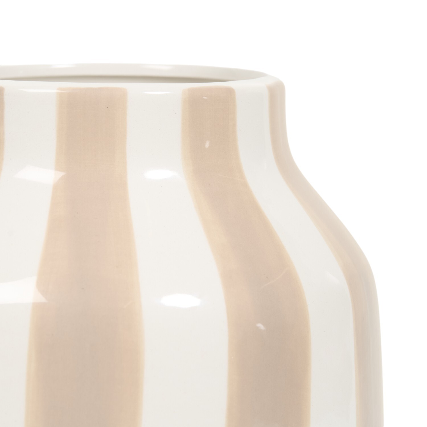 Alma Mushroom Striped Ceramic Vase Image 2