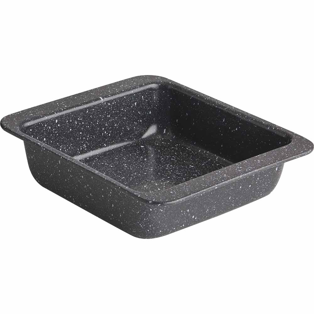 Wilko 23cm Carbon Steel Shotblast Square Cake Tin Image 1