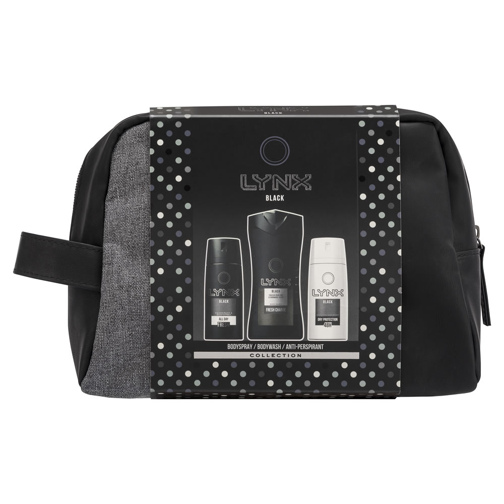 Lynx Black Wash Bag Gift Set Image 1
