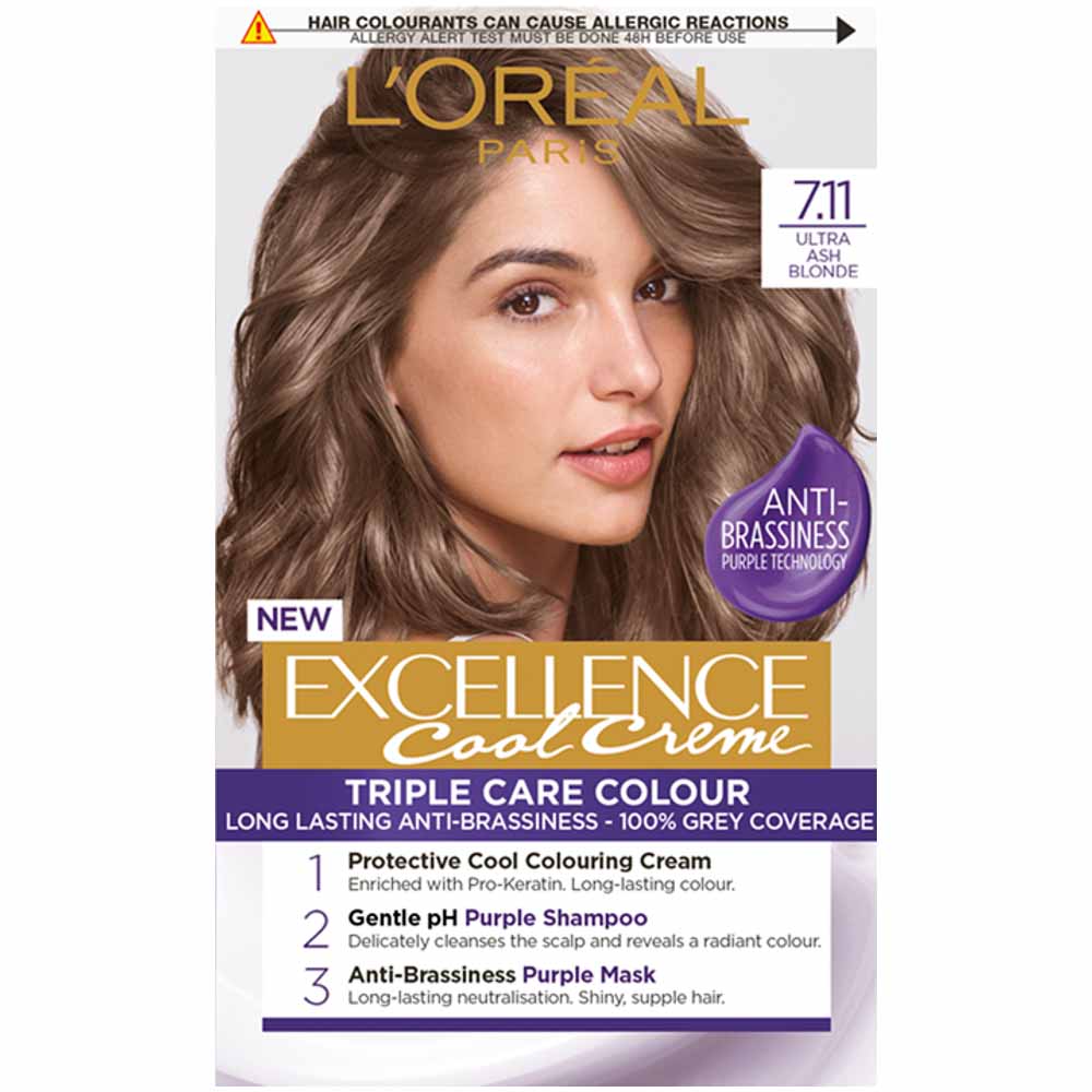 L'Oreal Paris Excellence Cool Crème Hair Dye Ultra Ash Blonde 7.11 | Wilko