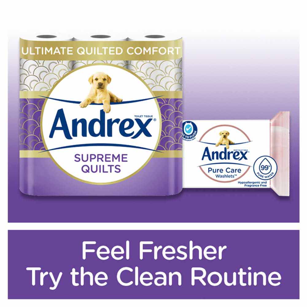 Andrex Supreme Quilts Toilet Tissue 16 Rolls 3 Ply Image 2