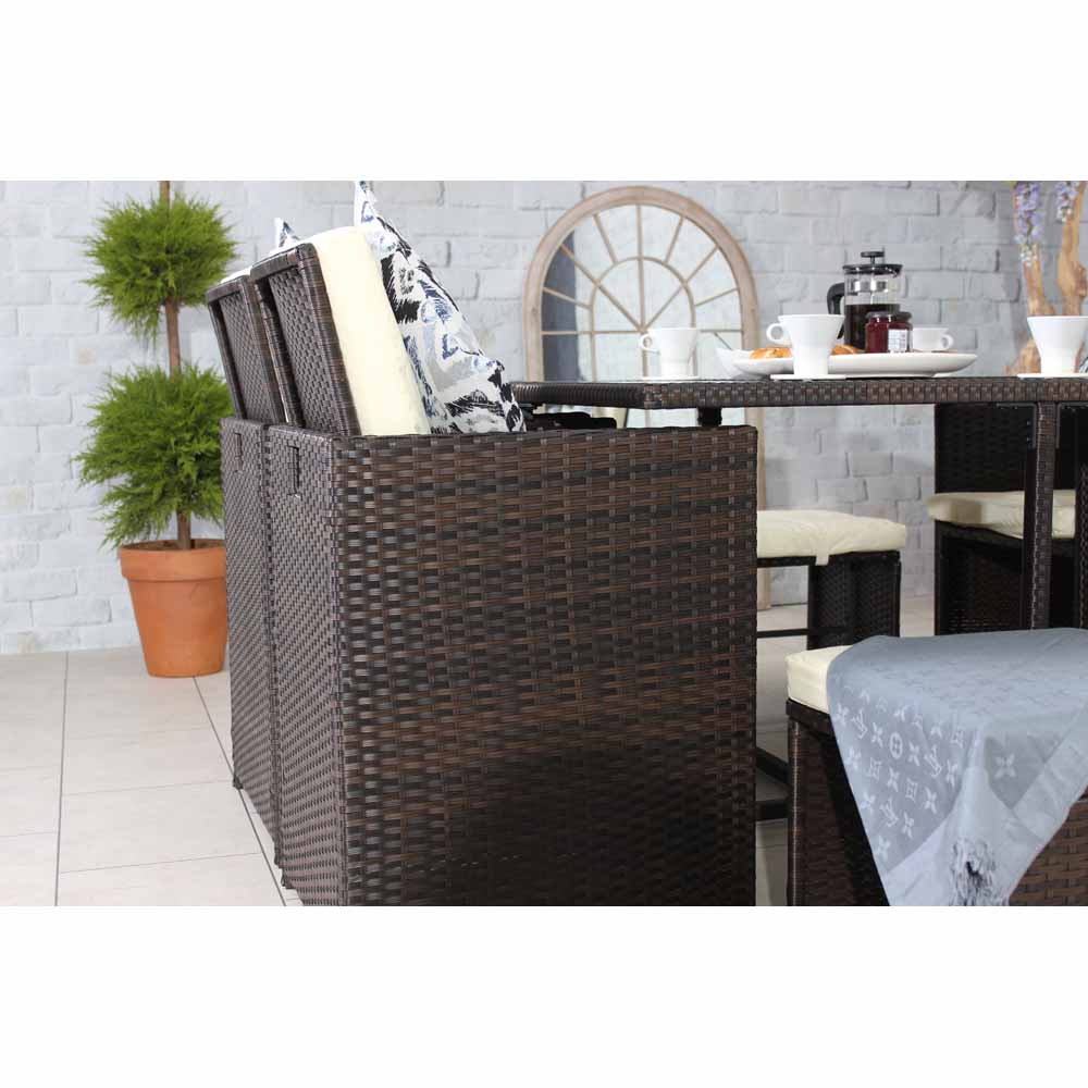 Royalcraft Cannes 8 Seater Cube Dining Set Brown Image 2
