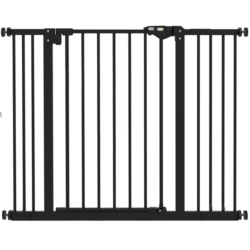 PawHut Black 74-100cm Pet Safety Gate Image 1