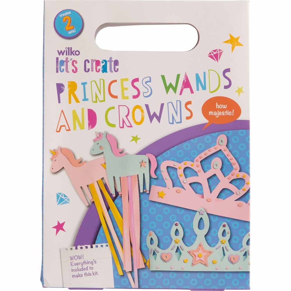 Wilko Lets Create Princess Wands and Crowns Set 2 Pack Image 1