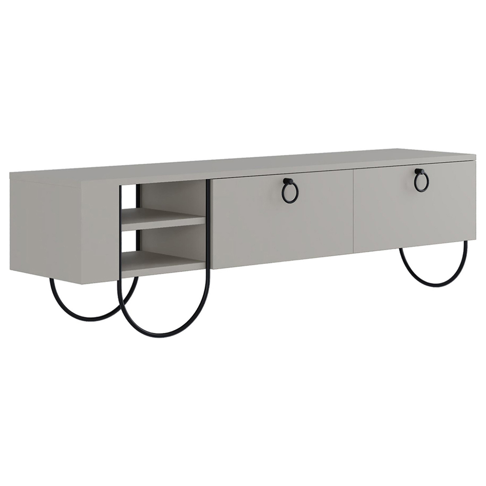 FWStyle Norfolk 2 Door 2 Shelf Sandstone Wide TV Unit Image 2