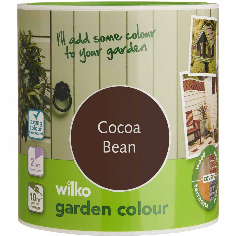 Wilko Garden Colour Cocoa Bean Exterior Paint 1L Water, resin, pigment, filler
