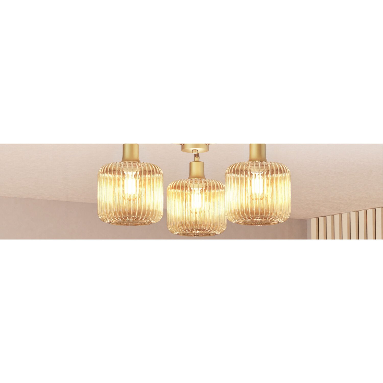 Micah 3 Light Ceiling Fitting Champagne and Gold Image 2