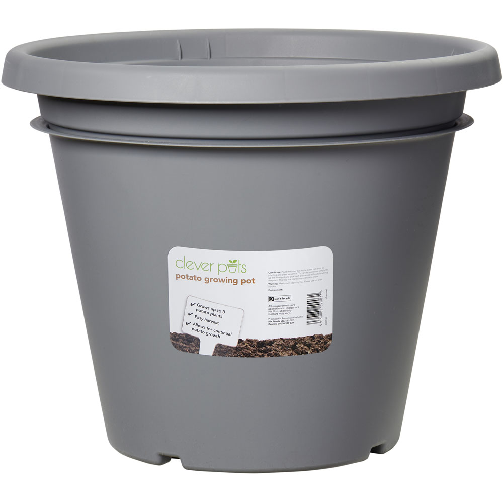 Clever Pots Grey Potato and Root Vegetable Growing Pot 15L Image 4