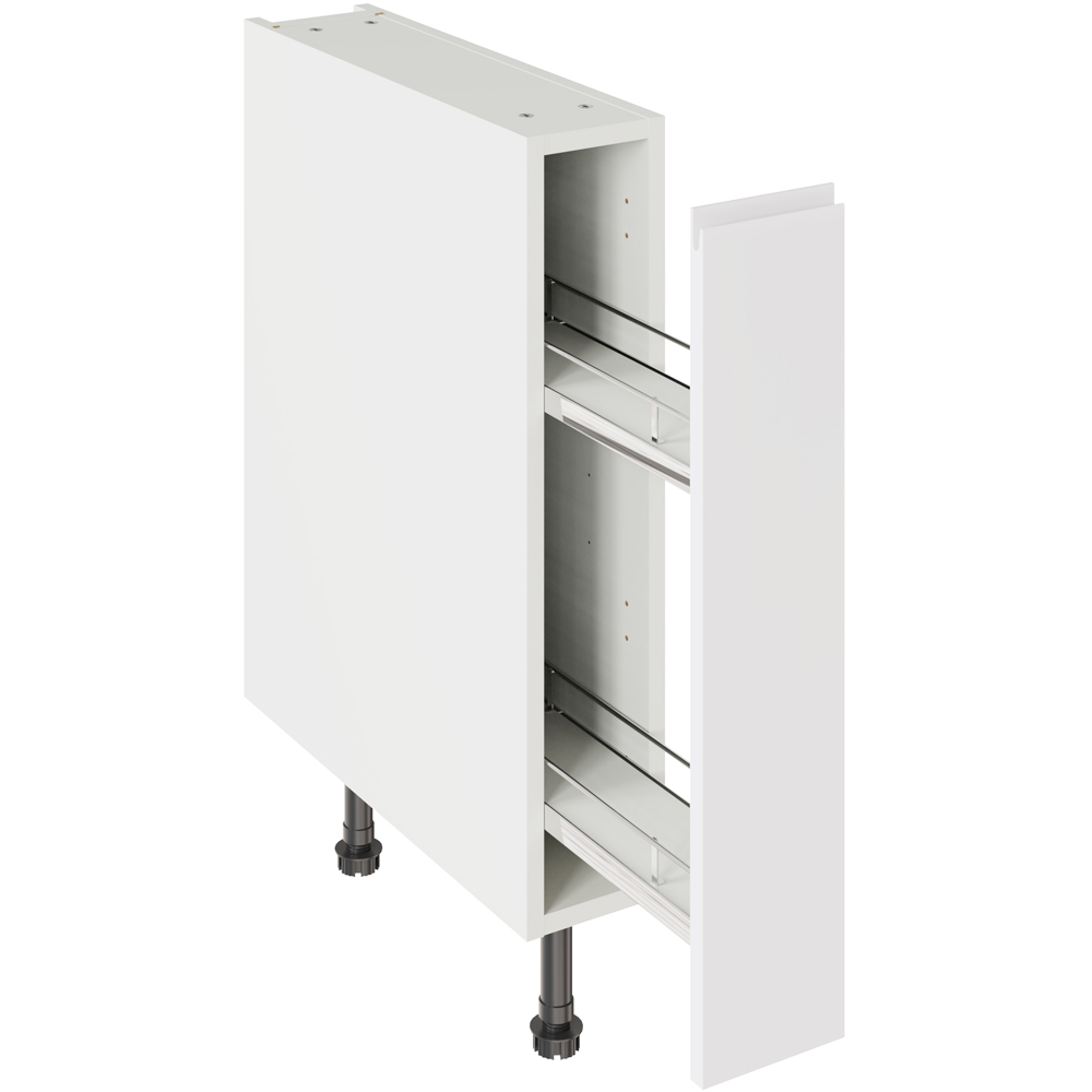 Kitchen Kit J-Pull Gloss White Base Kitchen Cabinet Pull-Out Flatpack 150mm Image 1