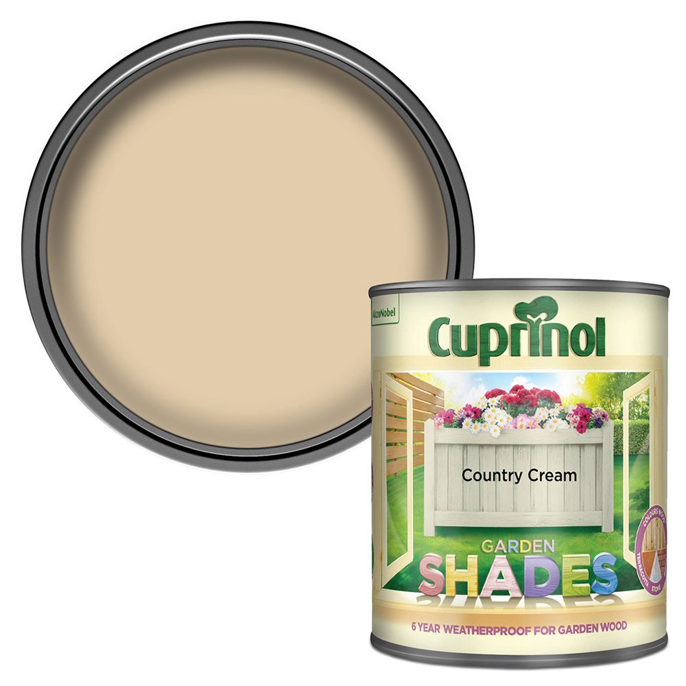 Cuprinol Garden Shades Country Cream Wood Paint 1L Image 1